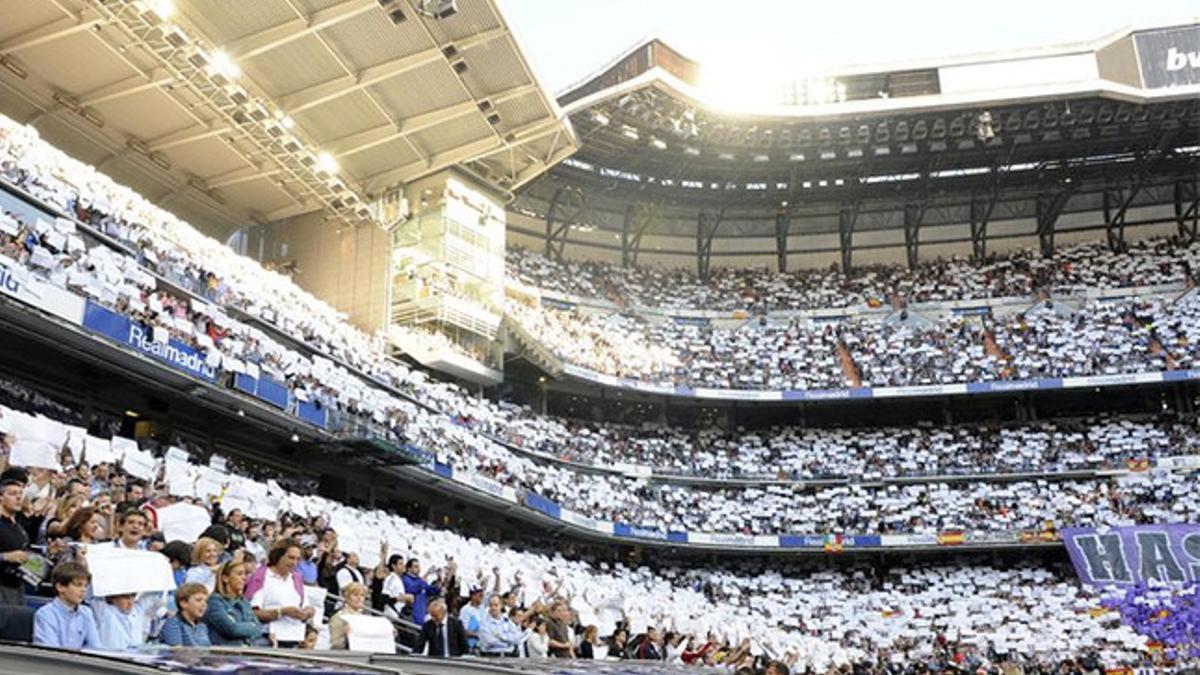 La grada del Santiago Bernabéu durante un Madrid-Barça