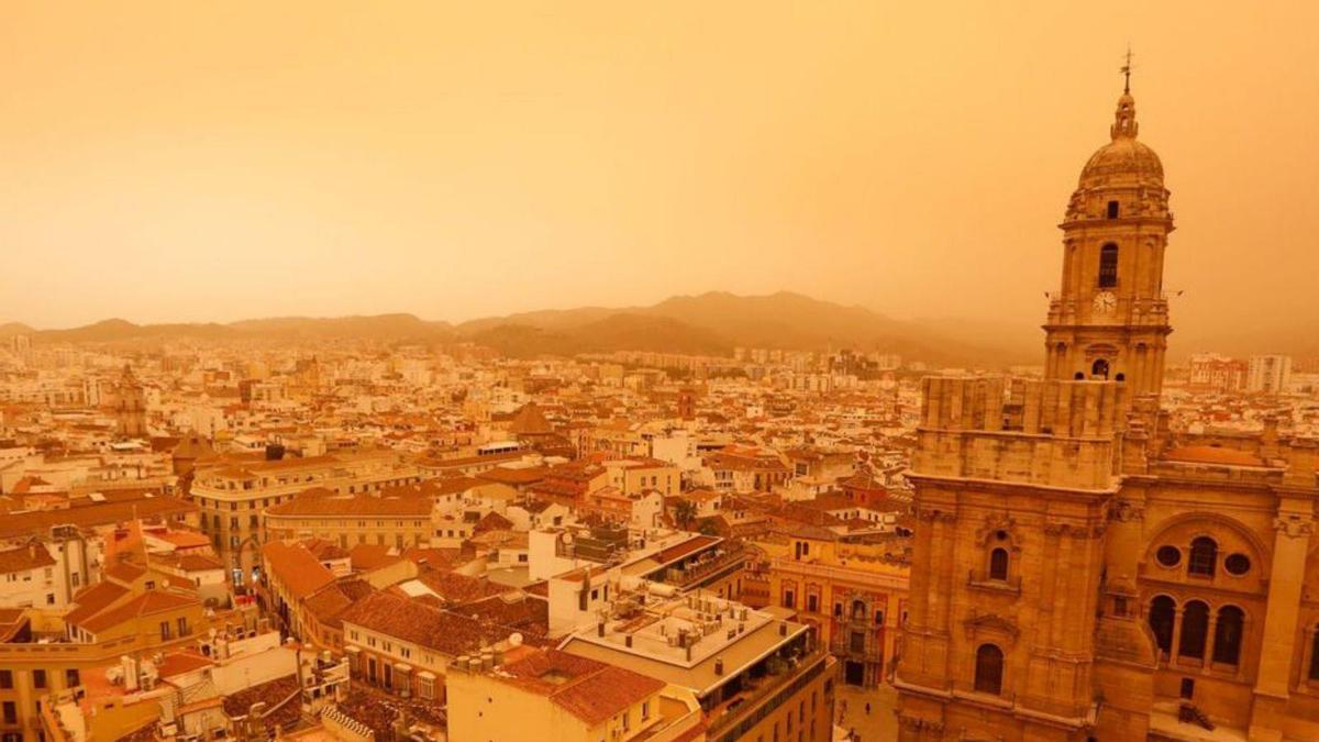 Calima en Málaga.