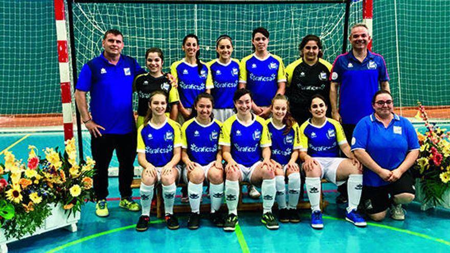 Imagen de la plantilla del Gasifred Atlético femenino, campeón de la Liga Aideb.