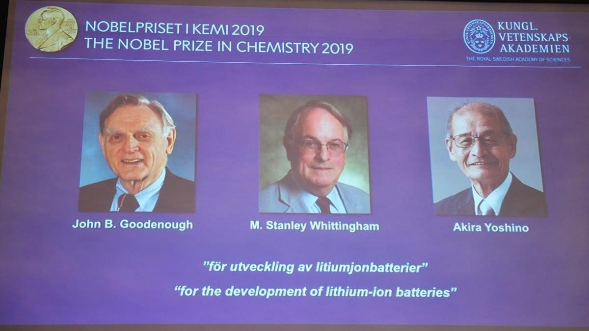Nobel de Química 2019 para el desarrollo de las baterías de ion-litio