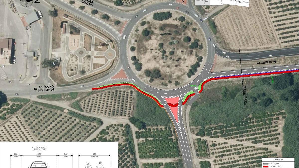 Parte de los planos del nuevo carril bici.