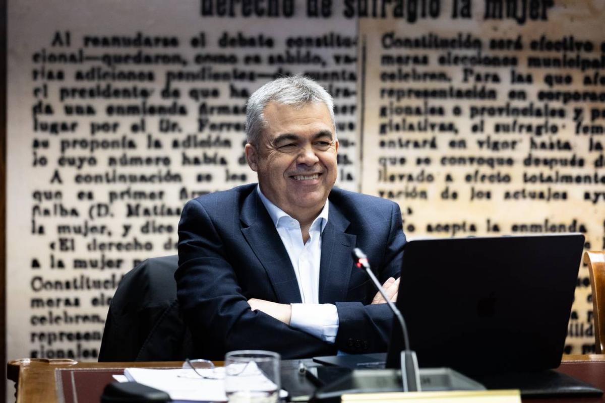 Santos Cerdán en una comparecencia en el Senado, tras su salida de prisión.