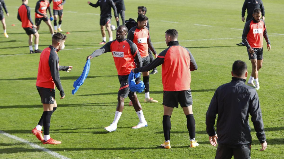 Un entrenamiento del Sporting