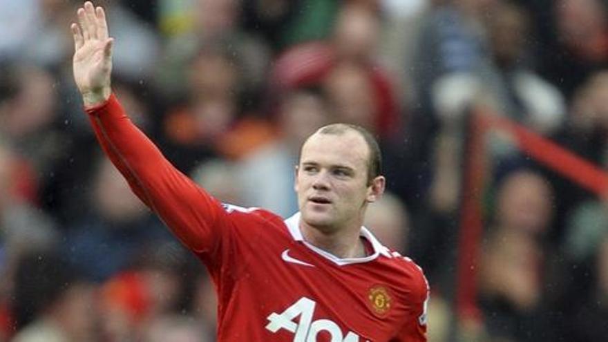 Wayne Rooney celebra un gol con el United.