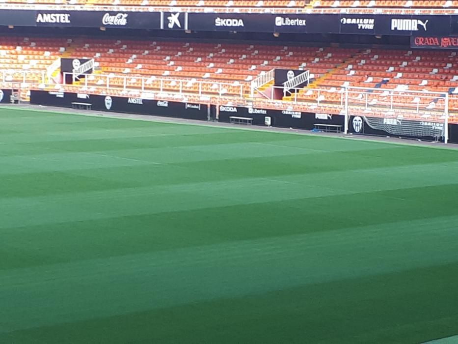 Así luce Mestalla a dos días del Derbi