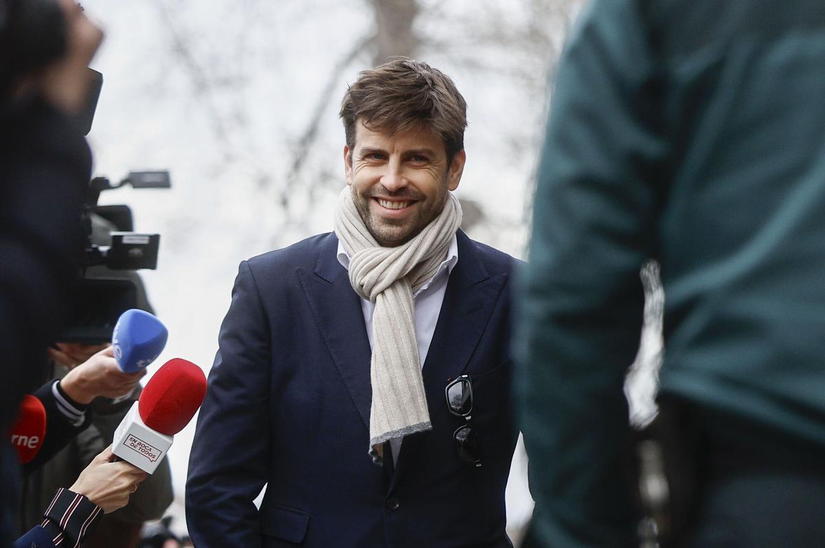 Gerard Piqué, en arribar al jutjat de Majadahonda (Madrid)
