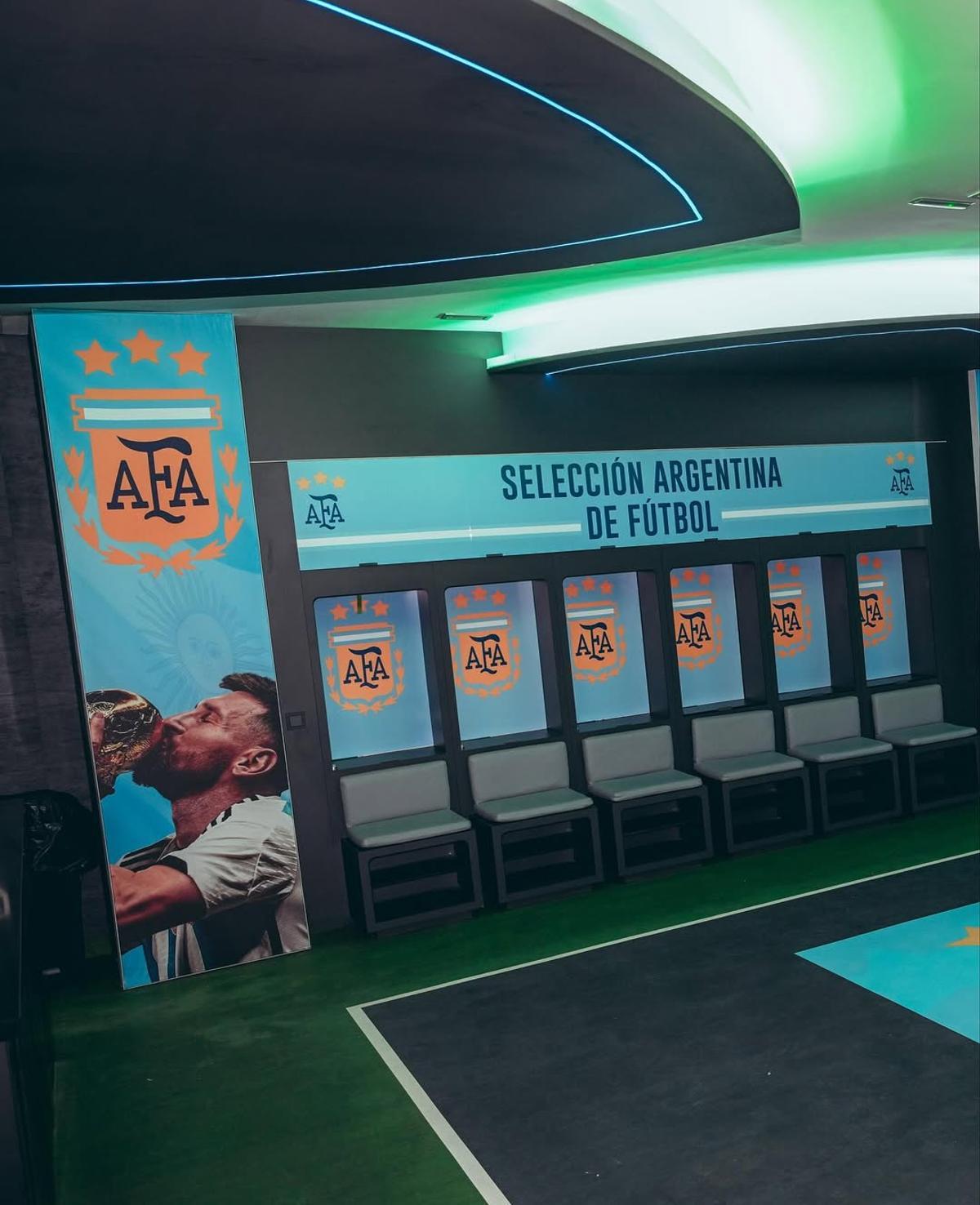 El vestuario diseñado en el Martínez Valero para la selección argentina