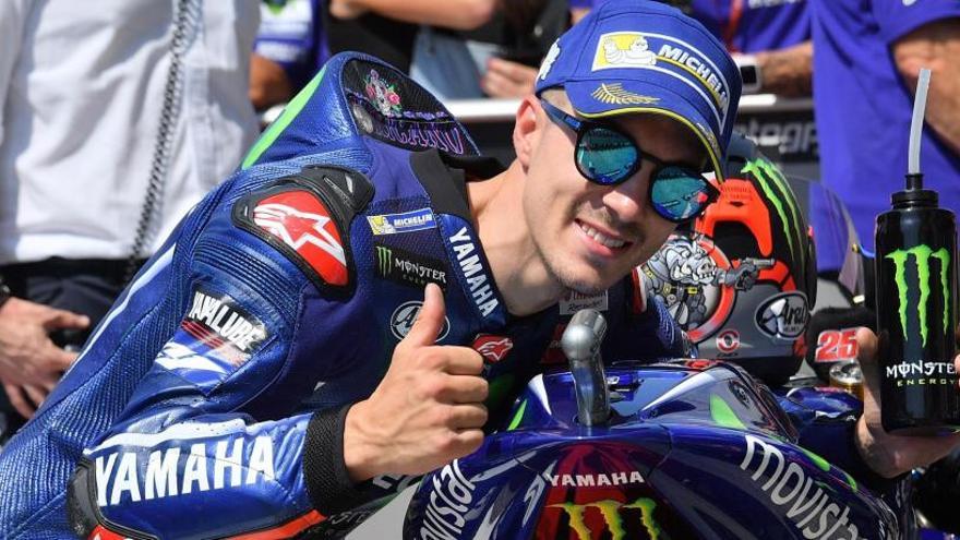 Viñales celebrant la &#039;pole&#039; a Itàlia