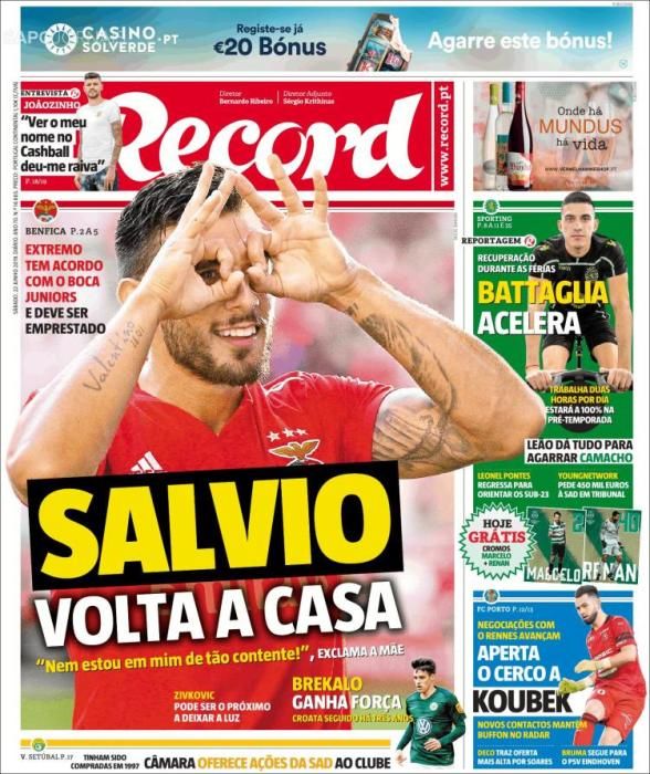 Portada RECORD sábado 22 de junio de 2019