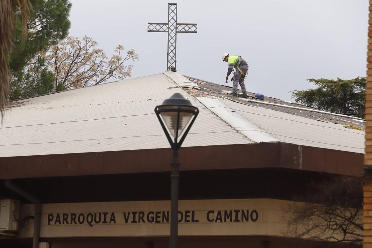 A.J.González Córdoba Daños iglesia Virgen del Camino borrasca tras el temporal Kristin