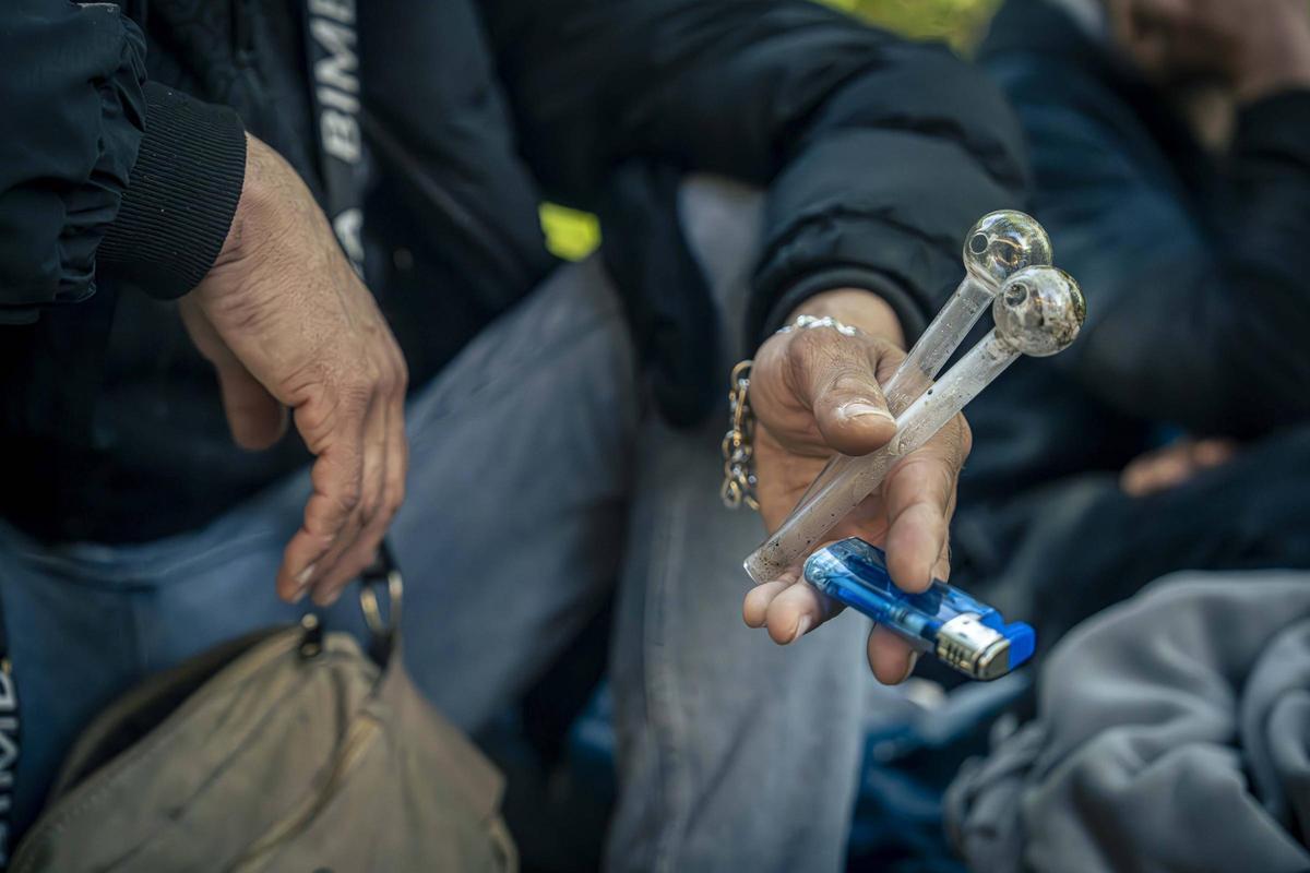 Una pipa de cristal utilizada para fumar metanfetamina.