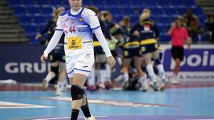 Ainhoa Hernández, durante el partido ante Suecia.