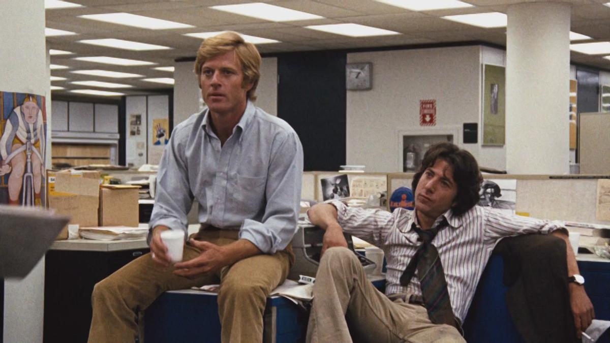 Robert Redford y Dustin Hoffman en 'Todos los hombres del presidente'.