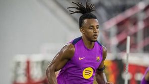Jules Koundé, en un entrenamiento del Barça en la gira asiática.