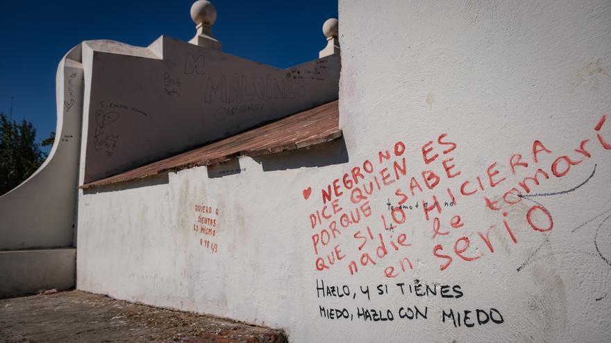 Pintadas, malas hierbas y basura afean el entorno de Puerta Pilar en Badajoz
