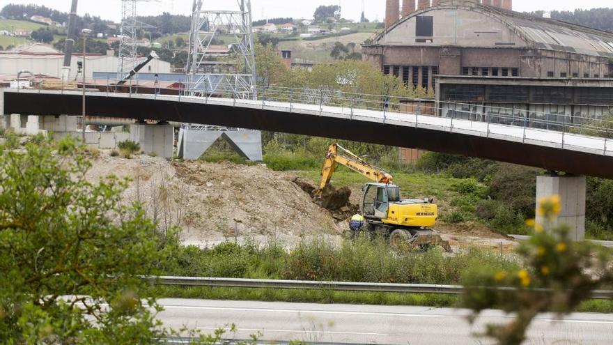 Obra de los accesos al Parque Empresarial Principado de Asturias.