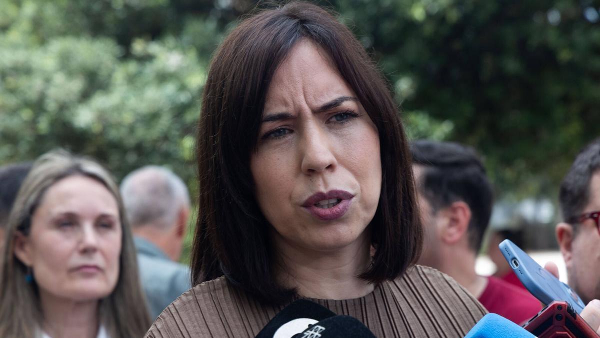 Diana Morant, Ministra de Ciencia, en un acto con víctimas de la dana