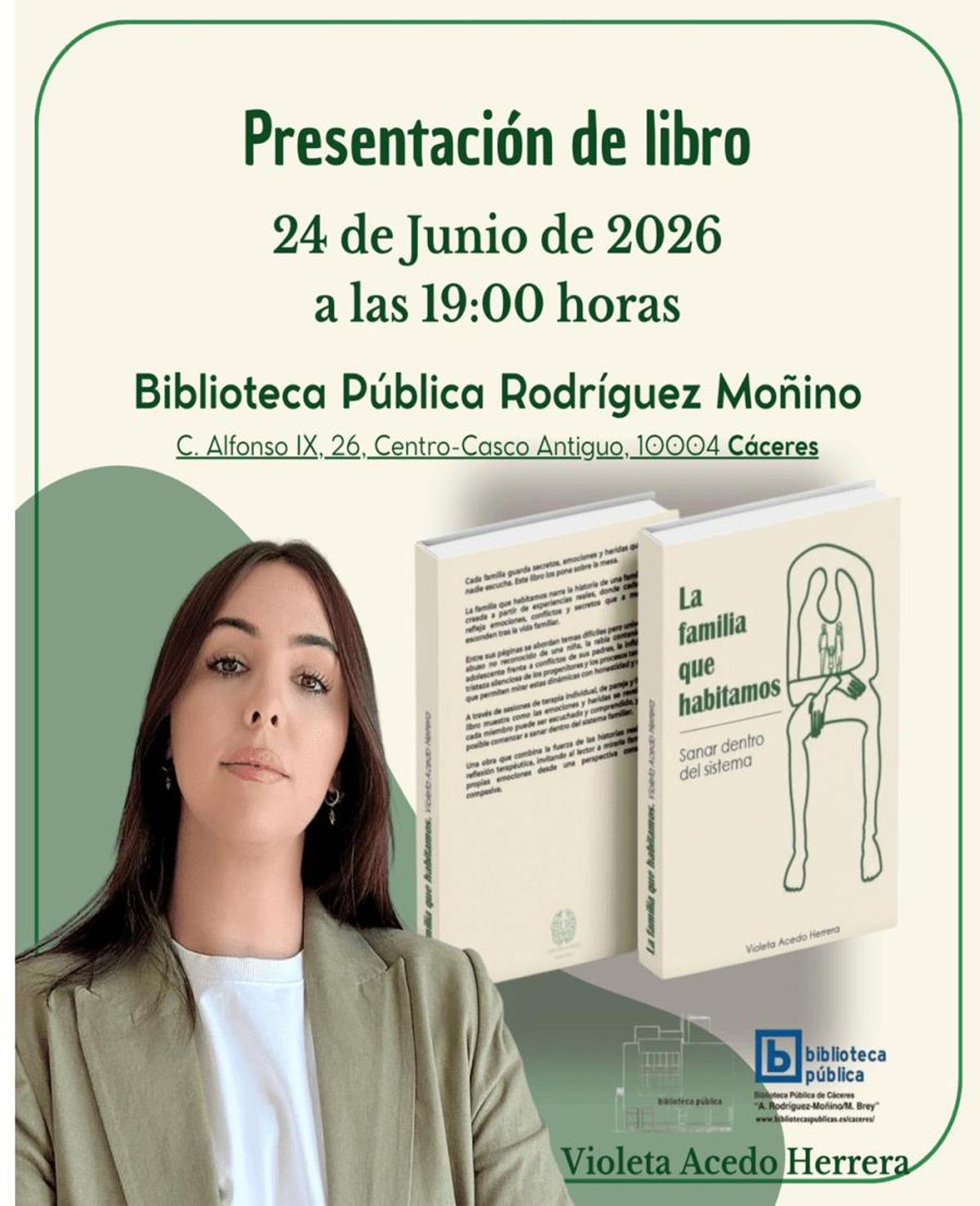 Cartel oficial de la presentación en Cáceres.