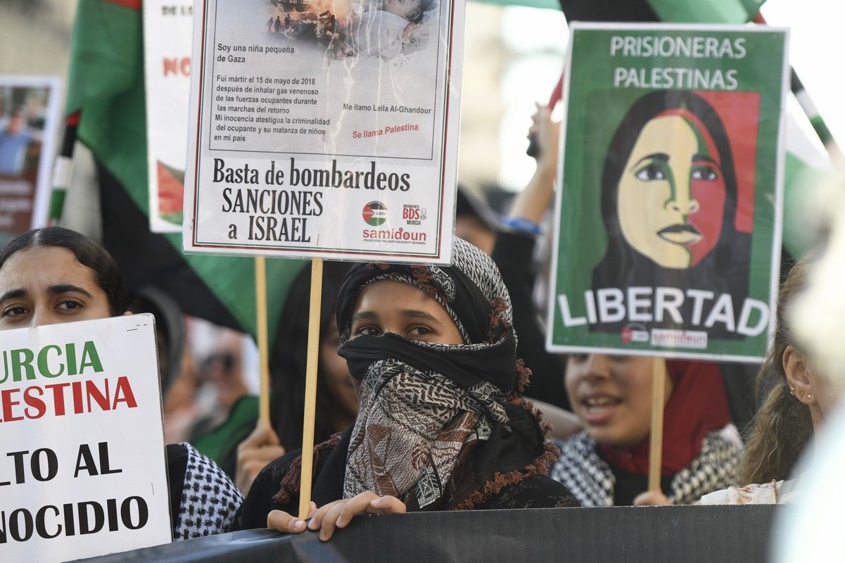 La manifestación de Murcia a favor de Gaza, en imágenes