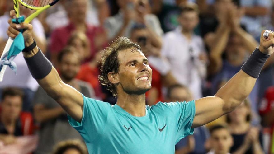 Nadal celebra su victoria sobre Pella.