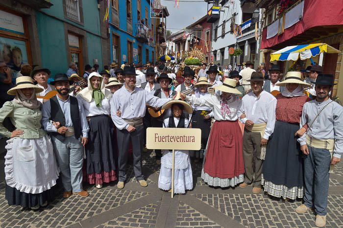 Carretas y grupos en la romería del Pino