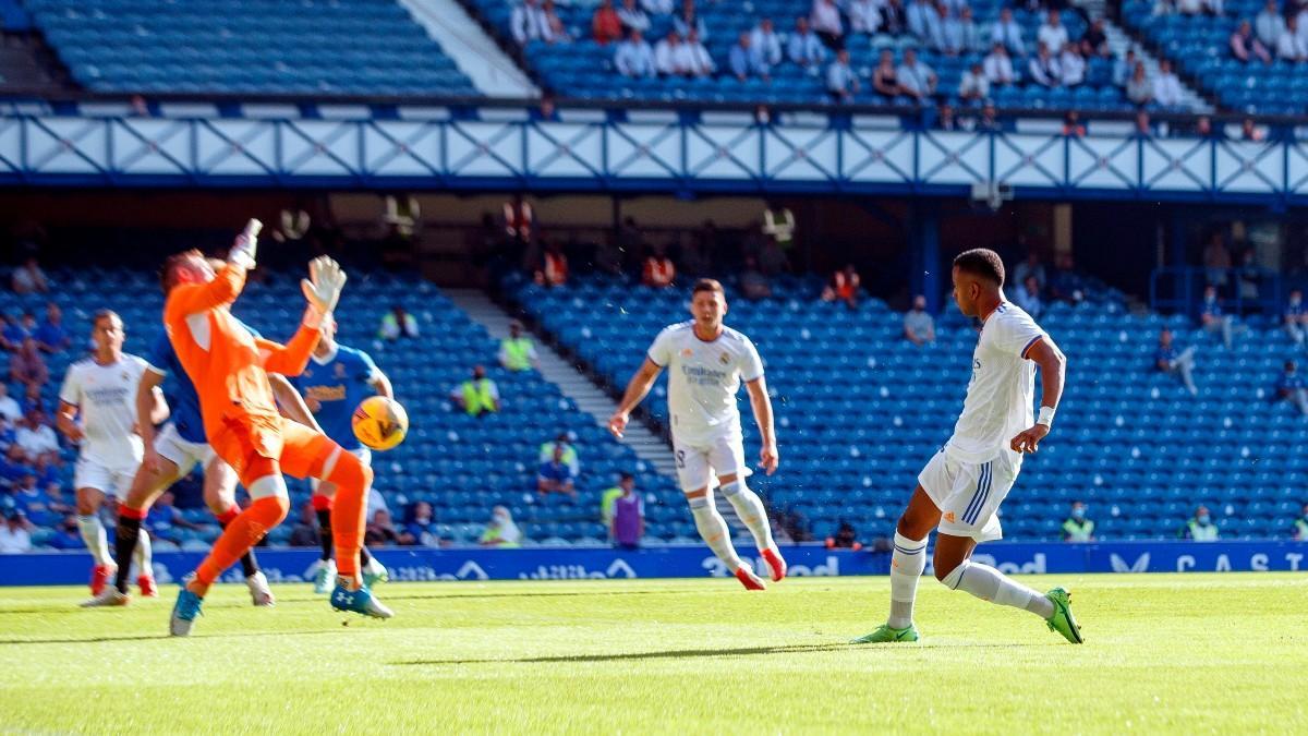 Rodrygo anotó el primer y único gol del Real Madrid ante el Glasgow Rangers