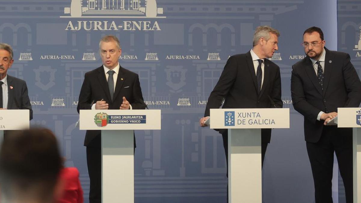 Así fue la cumbre de Vitoria, con los presidentes de Asturias, País Vasco, Galicia y Cantabria.