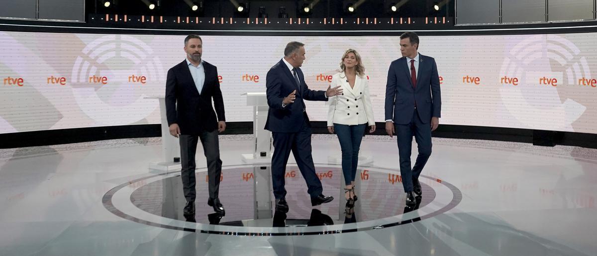 El debate a tres en RTVE, en imágenes
