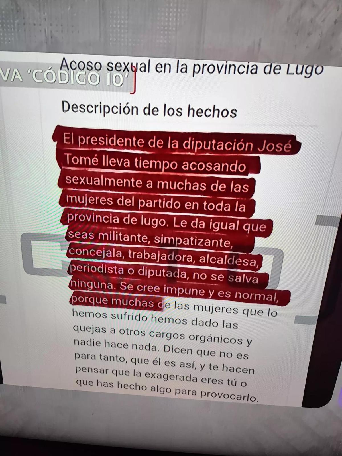 CİNSEL TACİZ PSOE LUGO | Lugo İl Konseyi başkanı José Tomé, çok sayıda PSOE kadını tarafından cinsel tacizle suçlanıyor