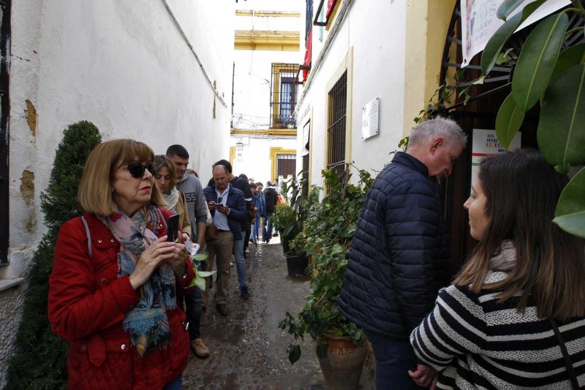 Colas y lluvia en el primer día de Fiesta de los Patios