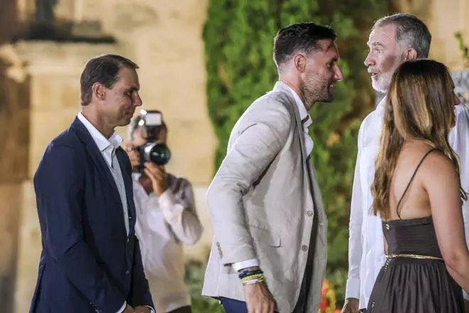 Rafa Nadal en la recepción de los Reyes en Marivent