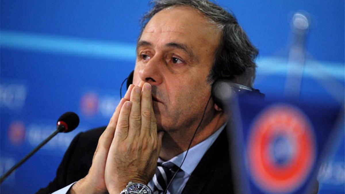 Platini, en una imagen de archivo de una rueda de prensa