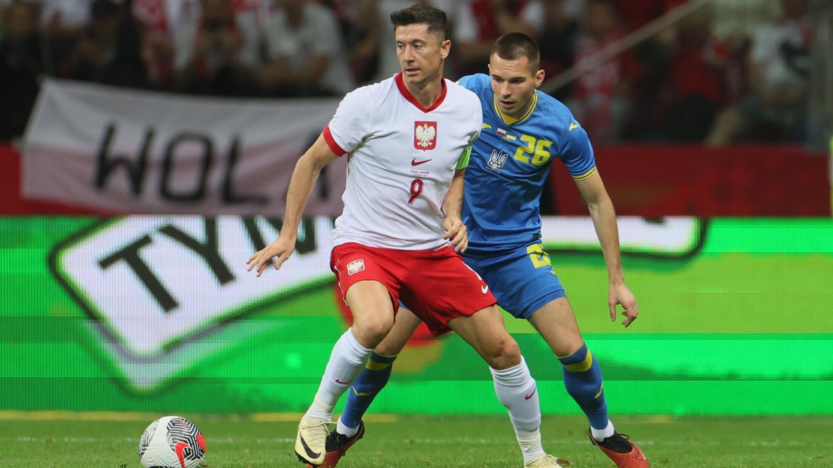 Lewandowski, en una acción del Polonia-Ucrania de este viernes en Varsovia