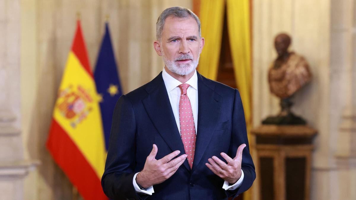 Mensaje de Navidad de Felipe VI desde el Palacio Real.