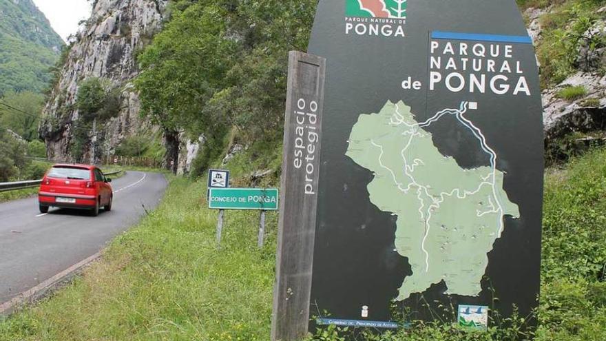 Entrada al parque natural de Ponga.