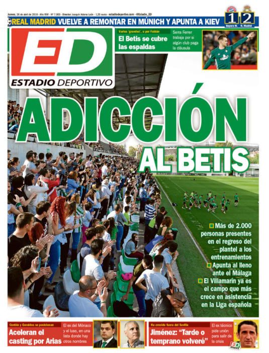 Portadas deportivas del jueves 26 de abril