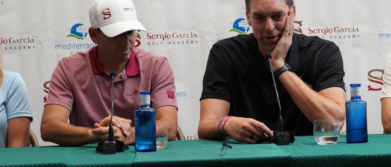 Sergio García y Pau Gasol, en la rueda de prensa del viernes.