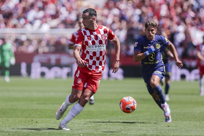 Arnau Martinez of Girona FC in action during the Spanish league, La Liga EA Sports, football match played between Girona FC and Atletico de Madrid at Estadio de Montilivi on May 25, 2025 in Girona, Spain. AFP7 25/05/2025 ONLY FOR USE IN SPAIN. Javier Borrego / AFP7 / Europa Press;2025;SPORT;ZSPORT;SOCCER;ZSOCCER;Girona FC v Atletico de Madrid - La Liga EA Sports;
