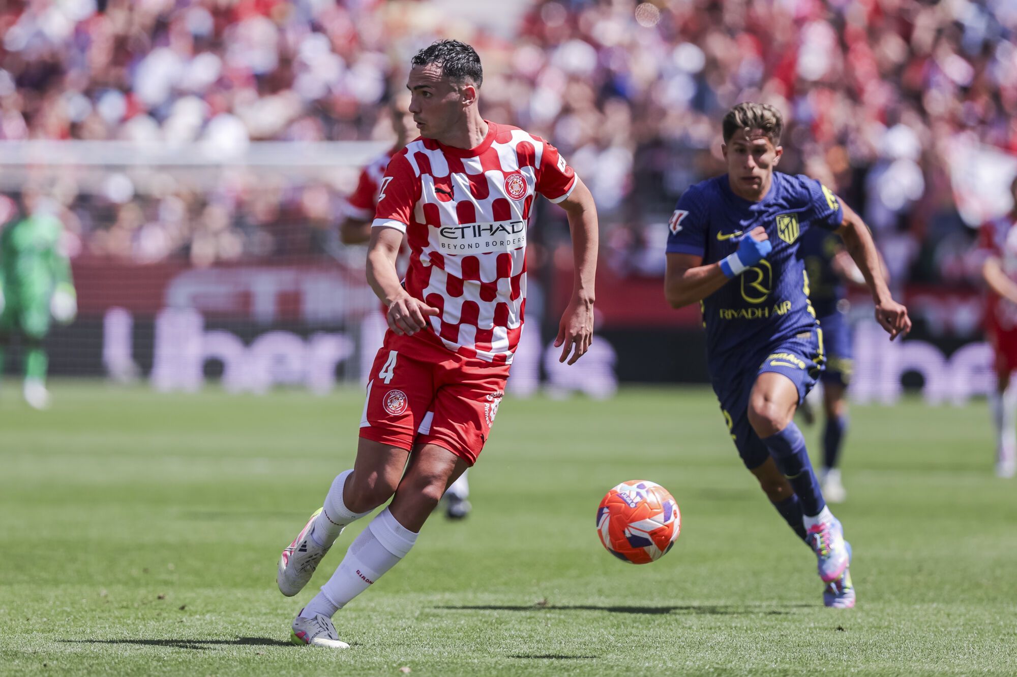 Arnau Martinez of Girona FC in action during the Spanish league, La Liga EA Sports, football match played between Girona FC and Atletico de Madrid at Estadio de Montilivi on May 25, 2025 in Girona, Spain. AFP7 25/05/2025 ONLY FOR USE IN SPAIN. Javier Borrego / AFP7 / Europa Press;2025;SPORT;ZSPORT;SOCCER;ZSOCCER;Girona FC v Atletico de Madrid - La Liga EA Sports;