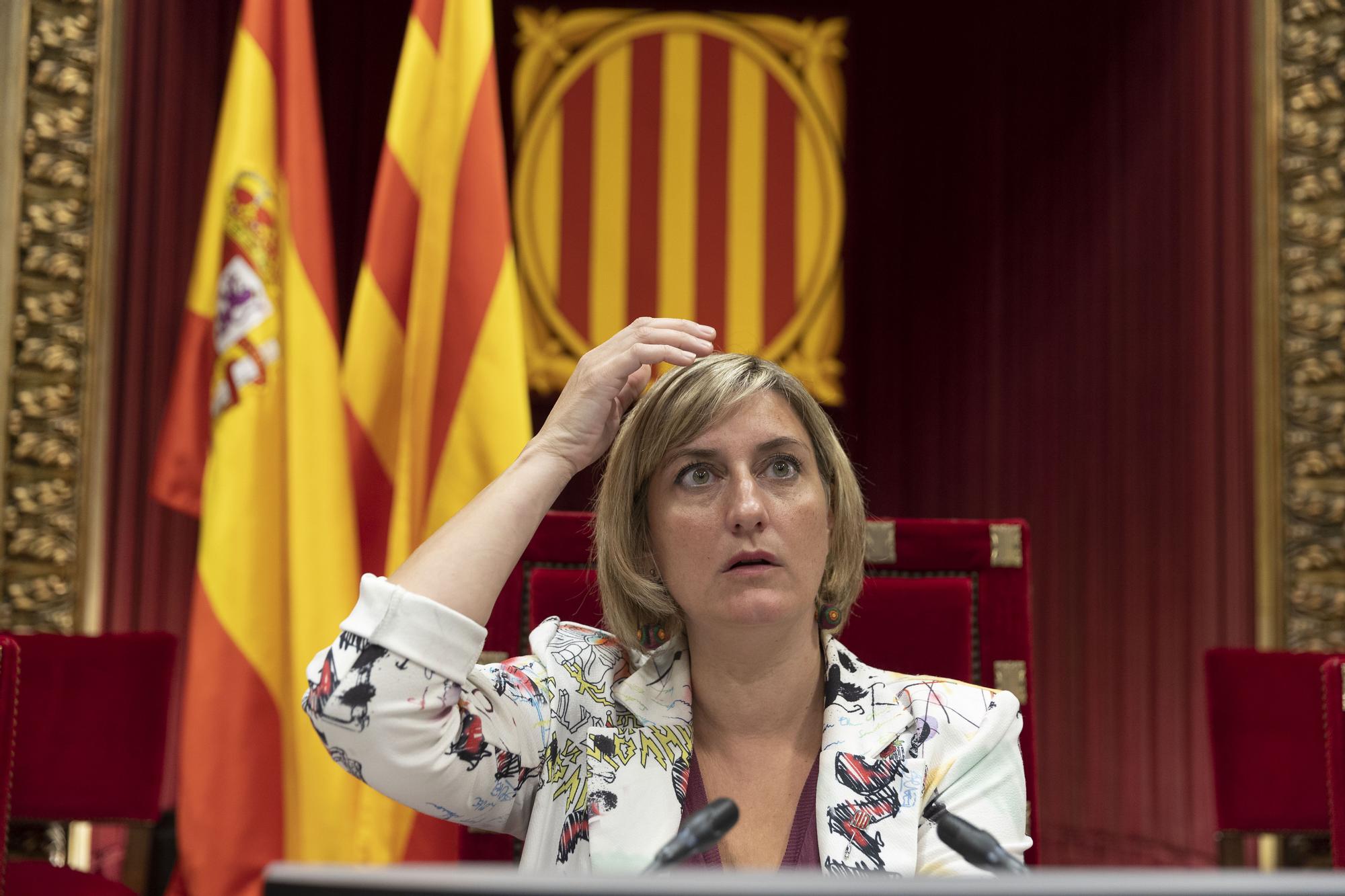 La vicepresidenta en funciones de presidenta del Parlament, Alba Vergés, en un pleno