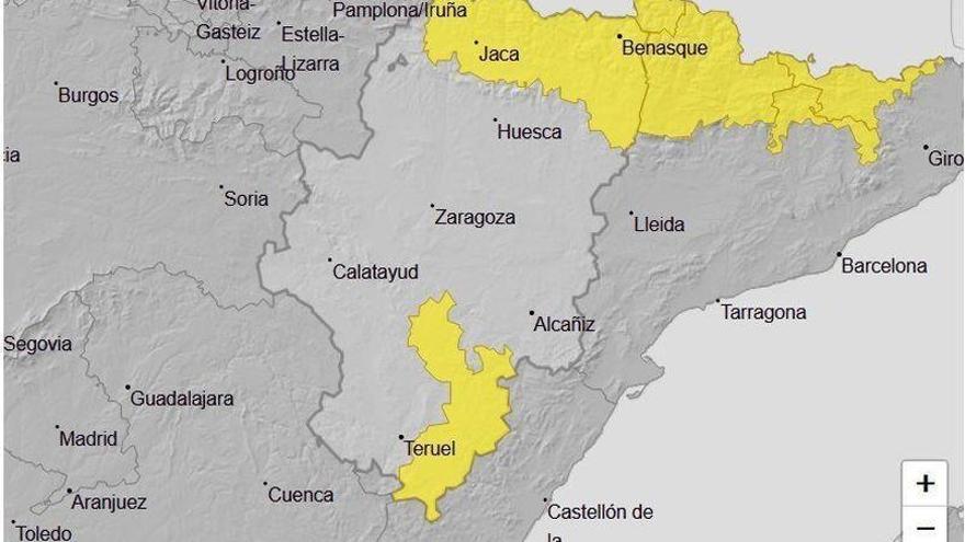 Aviso amarillo por tormentas en el Pirineo oscense, Gúdar y Maestrazgo