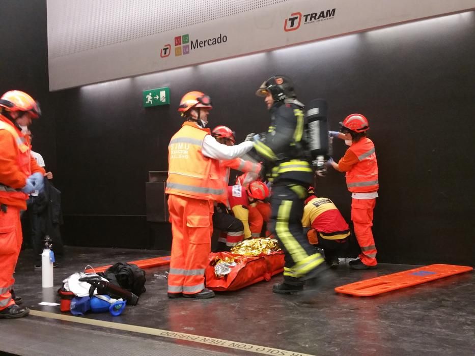 Simulacro incendio TRAM