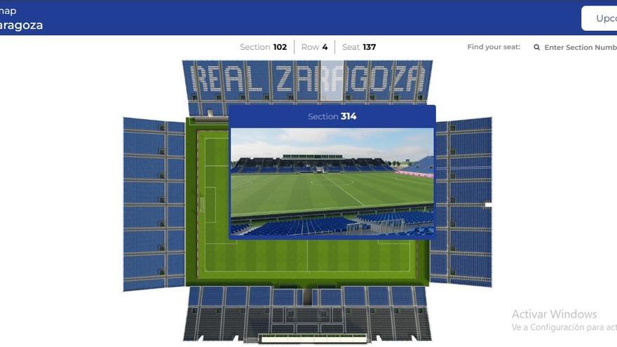 El Real Zaragoza permite elegir asiento como si se estuviera en el Ibercaja Estadio