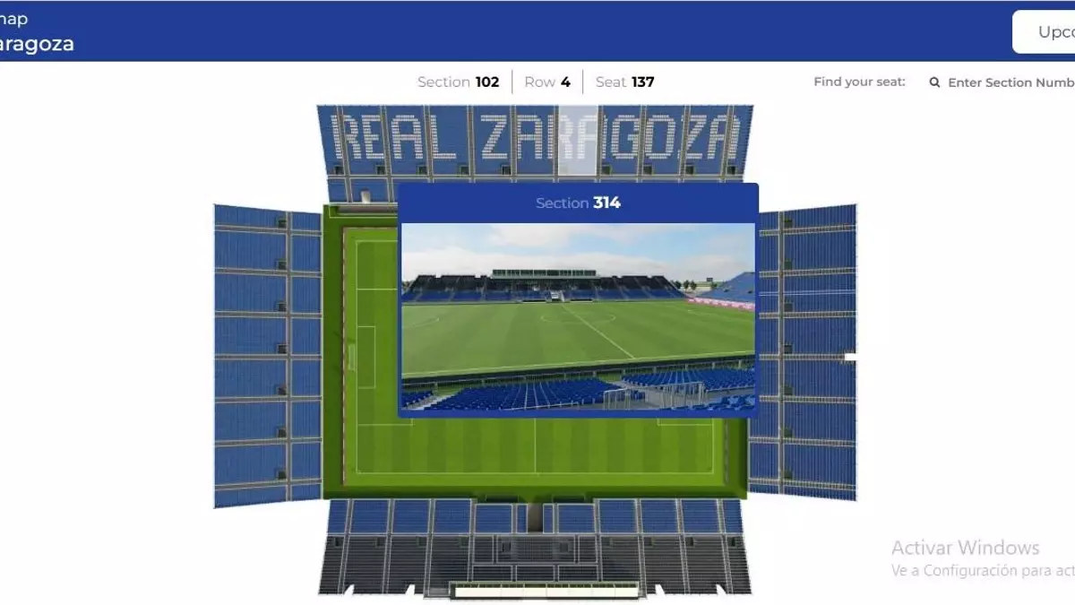 El Real Zaragoza permite elegir asiento como si se estuviera en el Ibercaja Estadio