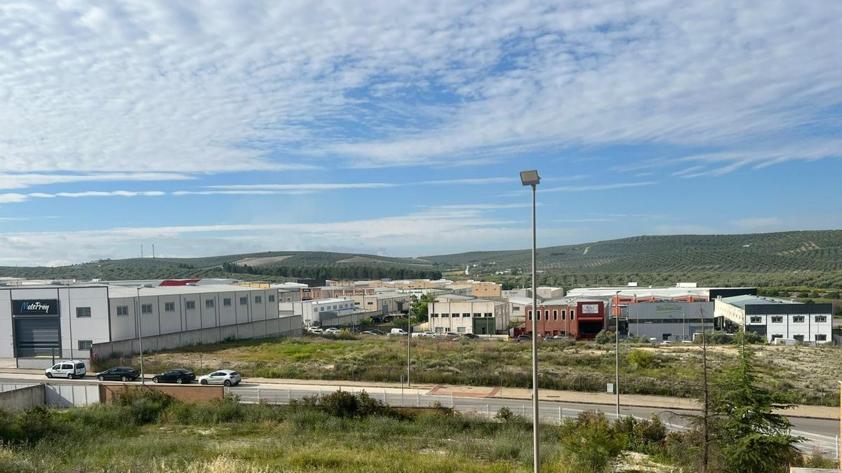 Suelo industrial que pone a la venta el Ayuntamiento de Lucena en el parque empresarial Príncipe Felipe.