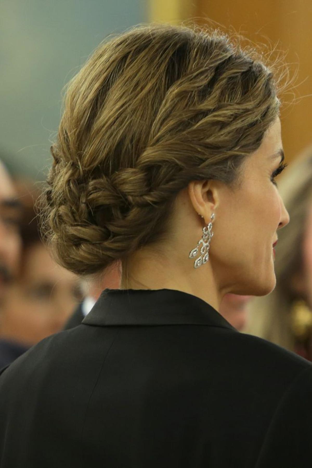 Letizia Ortiz, con un peinado de trenzas