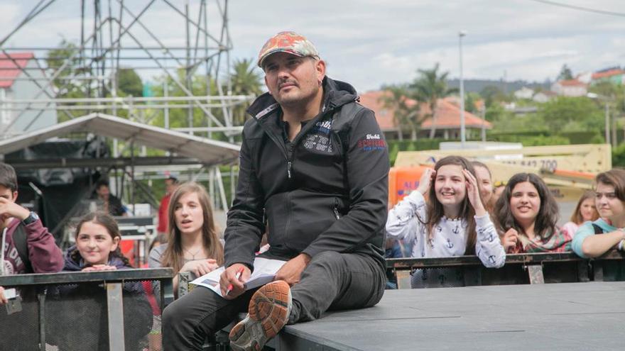 Virvi Fraga, durante la preparación de uno de los conciertos que produjo.