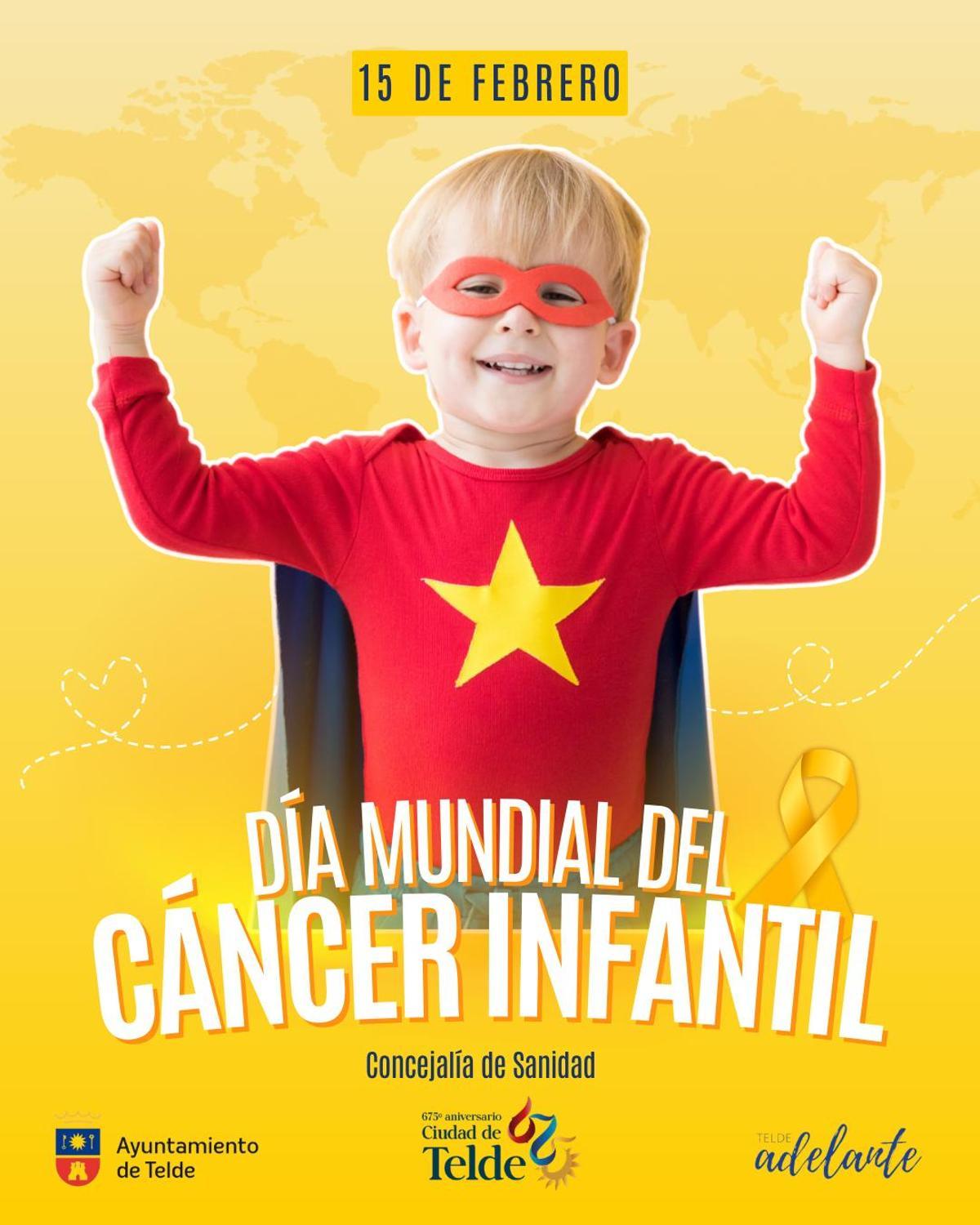 Telde se ilumina de dorado para visibilizar el Día Mundial del Cáncer Infantil
