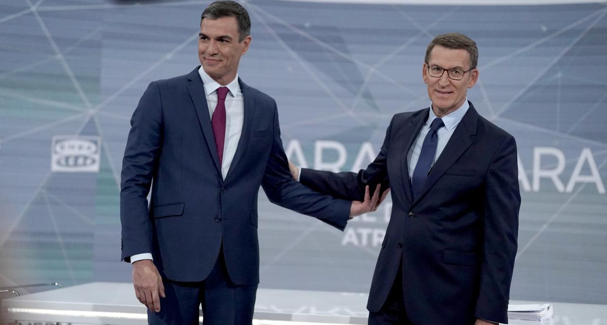 El debate electoral Pedro Sánchez - Alberto Núñez Feijóo, en imágenes