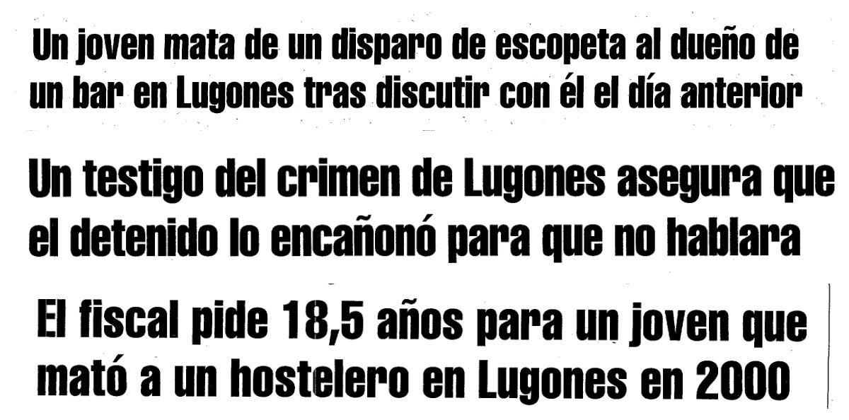 Titulares del periódico sobre el crimen.